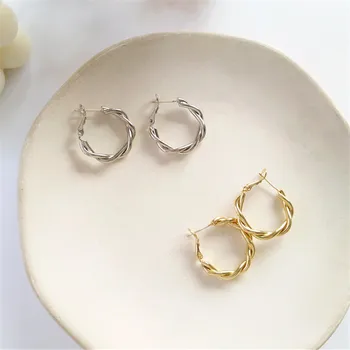 Pietų Korėja 2019 M. C formos deformacija, geometrijos aukso metalo retro geometrinis auskarai, pakabukas auskarai mergaites vestuvių dovana
