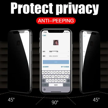 Pilnas draudimas Screen Protector, iPhone X XS MAX XR 11 Pro Privataus Antispy Grūdintas Stiklas iPhone 6 6s 7 8 Plius tamsinti Stiklai