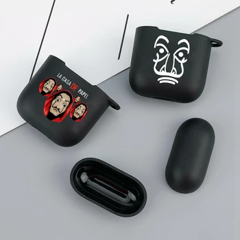 Pinigų Heist Silikono Matinis Juodas Dangtelis Apple airpods 1 2 Atveju Belaidės Ausinės Accessories Už Airpod Atvejais, La Casa De Papel