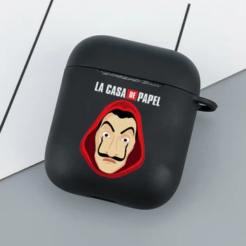 Pinigų Heist Silikono Matinis Juodas Dangtelis Apple airpods 1 2 Atveju Belaidės Ausinės Accessories Už Airpod Atvejais, La Casa De Papel