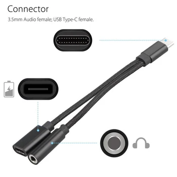 Pintas 2 In 1 USB Tipo C Įkrovimo Kabelį, Tipas C Konverteris 3.5 mm Audio Xiaomi Ausinės Ausinių Adapteris, skirtas 