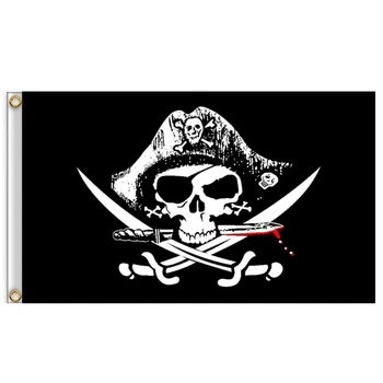 Piratų Vėliava 60x90cm Calico Vėliavos Balloween Jolly Roger Kaukolė Vėliavos Poliesteris Banner Vėliavos Ir Vėliavėlės Namų Dekoro