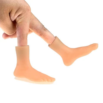 Pirštu Žaislai 2VNT Kojų Lėlių Mini Kojų Pėdų Juokinga Vertus Lėlių Žaidimas Plastiko Animacinių filmų Naujovė Įdomi Piršto žaislų, lėlių