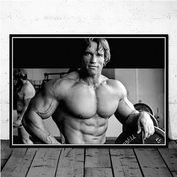 Plakatas Spaudinių Aliejaus Tapybai Arnoldas Schwarzeneggeris Kultūrizmo Fitneso Treniruoklių SALĖJE, 