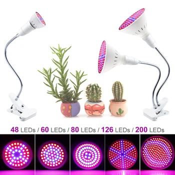 Plantas Auginimo Lempos, LED Dual Galvos Auga Šviesos Lempa Raudona Mėlyna UV SPINDULIŲ Šviesos Įrašą Daržovių Patalpų E27 Žalias namas LED vidinis GrowBox