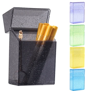 Plastikiniai Aišku, Cigarečių Atveju ( 20 Talpos) Šviečia Cigarečių Dėžutė Nešiojamų Cigarečių Turėtojas Konteinerių Rūkalius, 5 Spalvų