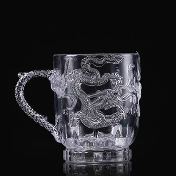 Plastikiniai Žėrintis Stiklas Vyno, Alaus Taurės Dragon LED Puodelis Led Masažuoklis Vaivorykštės Spalvų Mirksinčios Šviesos Lašas Laivybos kūrybos Dovanos