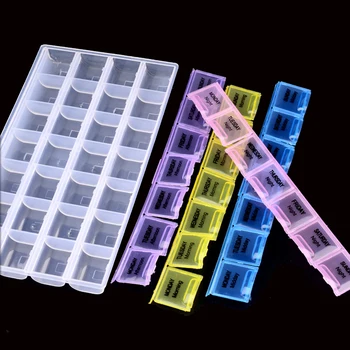 Plastikinių Medicinos Lauke Nuimamas Tabletes atveju 7 dienų Savaitės Tablet Organizatorius Narkotikų Konteinerių insulino moteriška skrybėlaitė Kišenėje Skaldymo atlicināt