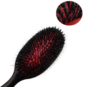Plaukų Šukos Ovalo formos Natūralus Šerno Šerių & Nailono Mini Anti-static Plaukų, Galvos odos Masažas Šukos Hairbrushbarber Plaukų Šepetys Stilius Įrankis