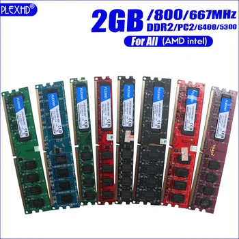 PLEXHD KOMPIUTERIO Atmintis RAM Memoria Modulis DDR2 800MHz 667 MHz PC2 6400 5300 1GB 2GB 4GB 8GB 240 kaiščiai Visi (intel, amd)