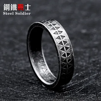 Plieno kareivis mados paprastas žiedas, skirtas moterų ir vyrų populiarus karšto pardavimo vikingų stiliaus papuošalai