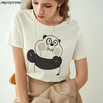 Plikas Kawaii Juokinga T Marškinėliai Moterims Tenka Drabužių Grizzly Vasarą Naujų Panda Ice Bear Gyvūnų Spausdinti marškinėliai Mujer Mielas Viršūnes Camiseta