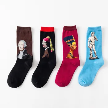 Plonas naujas mados kojinės populiarus cool stiliaus vyriškos kojinės asmenybės šviesą Europos ir Amerikos meno Žvaigždė Medvilnės Kojinės Vyras
