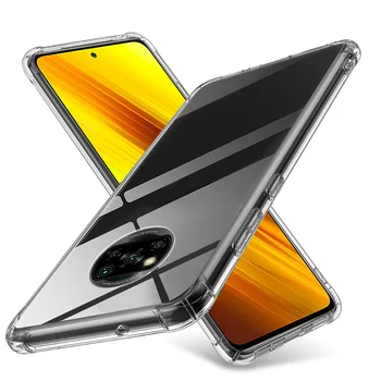 Poco X3 Dangtis, Grūdintas Stiklas + oro Pagalvė Atveju Poco F2 Pro Aiškiai Silikono Pilnas draudimas Xiaomi Poco X3 NFC Atveju Pocophone X3 Stiklo