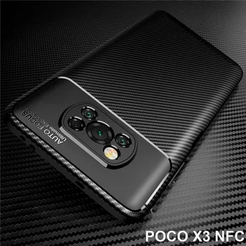 POCO-X3-nfc POCO X3 NFC Atveju 2020 Minkšto Silikono TPU Case For Xiaomi POCO X3 NFC Anglies Pluošto Šarvai Padengti poko POCO x3 nfs
