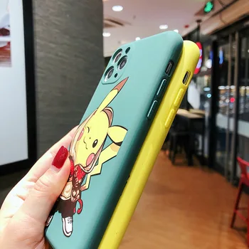 Pokemon Pikachu Telefono dėklas skirtas Iphone 11 Pro Max XR Xs Max 7 8 Plius Silikagelio Iphone Atveju Anime Telefono dėklas Karikatūros Soft Shell