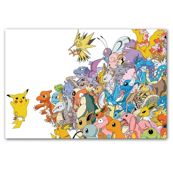 Pokemon Plakato spauda Populiarus Klasikinis Japonų Sienos Menas Sienos Nuotrauka Šilko Ar Drobės Tapybos Namų Dekoro 30X45cm 40X60cm 50X75cm
