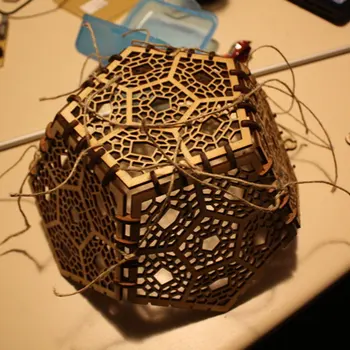 Polyhedron Šešėlis Lempa su išsamiau piešimo surinkti žaislą failą CNC Lazerinis pjovimas CDR DXF formatu vektorinis brėžinys