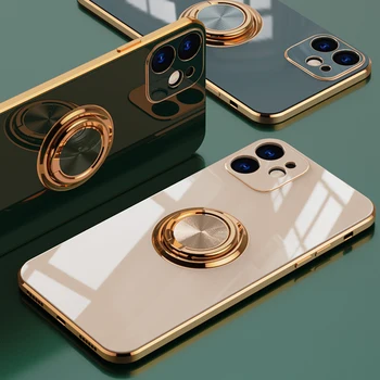 Prabanga Apkalos Žiedo Savininkas Telefono dėklas Skirtas iPhone 12 Pro Max Atveju iPhone, 11 Pro XS Max X XR 7 8 Plus SE 2020 12Mini Atvejais