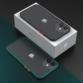 Prabanga atsparus smūgiams Silikoninis Bamperis Telefono dėklas skirtas iPhone 12 Pro Max 12Mini X XS XR 8 7 Plus SE 2020 Skaidrus Matinis galinis Dangtelis