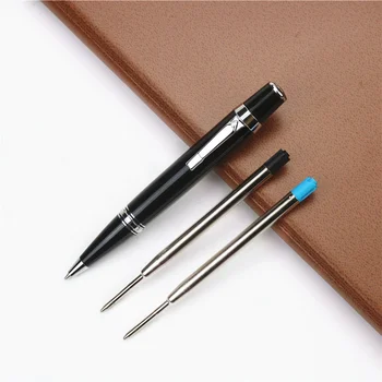 Prabanga Mini full metal trumpas tušinukas duoti 2 korekcijai 0,7 mm balck ir mėlyno rašalo sunkiųjų nešiojamas Roller rašikliai