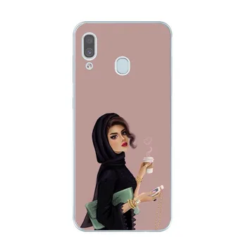 Prabanga Moteris Hijab Veido Musulmonų Islamo Gril Akis Silikono Padengti Telefono Dėklas Samsung A51 A71 A10 A30 A50 A70 A6 A9 A8 Plius
