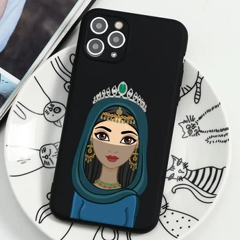 Prabanga Moteris Hijab Veido Musulmonų Islamo Mergina Atveju iPhone XS 11 12 Mini Pro Max XR X SE 2020 Atveju iphone 8 7 6S Plius 5