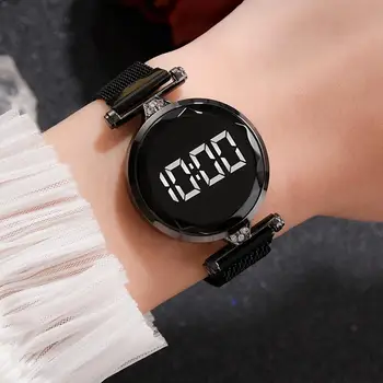 Prabanga Rose Gold Magnetas Moterų Skaitmeninių Laikrodžių Mados Ponios LED Elektroniniai Riešo Žiūrėti Relogio Feminino Laikrodžiai Moterų Laikrodžiai