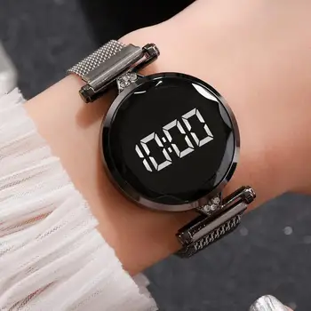 Prabanga Rose Gold Magnetas Moterų Skaitmeninių Laikrodžių Mados Ponios LED Elektroniniai Riešo Žiūrėti Relogio Feminino Laikrodžiai Moterų Laikrodžiai