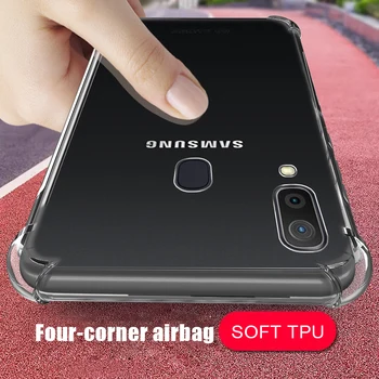 Prabanga Samsung Galaxy 20E M20 A2 Core A20 S Pora Stilius oro Pagalvė shell Aišku, Telefono Dangtelį Minkštos TPU Skaidrus, atsparus smūgiams atveju