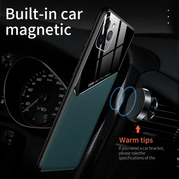 Prabanga Silikono Automobilių Magnetinis Laikiklis Telefono dėklas Skirtas iPhone 11 Pro XS Max XR X 8 7 6s 6 Plus Ultra-plonas Odos apsauginis Dangtis