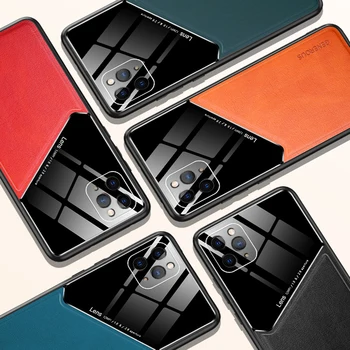 Prabanga Silikono Automobilių Magnetinis Laikiklis Telefono dėklas Skirtas iPhone 11 Pro XS Max XR X 8 7 6s 6 Plus Ultra-plonas Odos apsauginis Dangtis