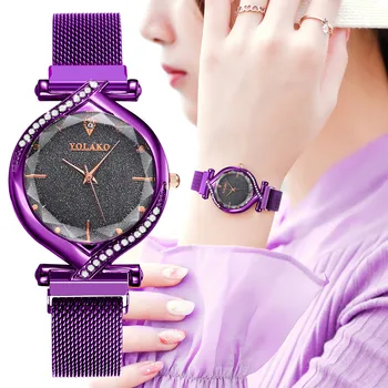 Prabangių Laikrodžių Moterų Laikrodis Relogio Siųsti Kvarcas Nerūdijančio Plieno Juosta Magnetas Sagtis Nereguliarus Veidrodis Reloj Mujer Laikrodžiai