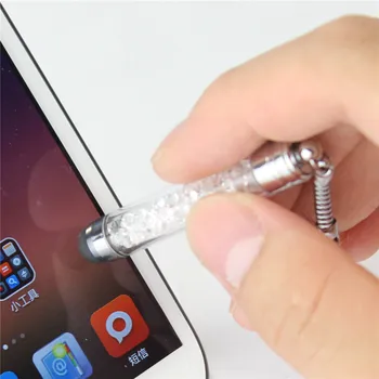 Prabangių Mados Deimantų Kristalų Stylus Mini iPhone stiliaus 8 7 5 6 S Plus Tabletės Universalus Telefonus, capacitive Ekrano Lietimo Rašiklis