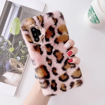 Prabangių Mados Leopardas Spausdinti Purus Kailis Minkštas Telefono Case Cover For Samsung Galaxy Note 20 10 9 8 S20 Ultra S10 S10E S8 S9 Plus