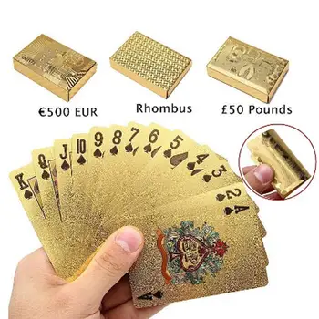 Prabangus Aukso Folija Pokerio Žaisti Kortomis Doleris Pledas Modelio Šalies Žaisti Žaidimą Pokerio Kortos Nuostabi Prabanga Folija Padengti Pledas