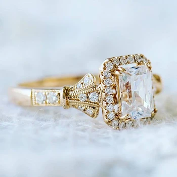 Prabangus Rožių Aukso Spalvos Vestuvinis Žiedas Ovalo Cz Cirkonis Kristalų Vestuvių Juostoje Art Deco Moterų Nuotakos Pažadas Žiedai, Papuošalai