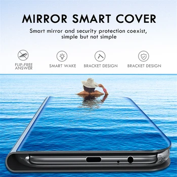 Prabangūs Aiški 360 Visiškai Apsaugoti Flip Cover For Samsung Galaxy S6 S7 Krašto S8 S9 Plus SM-G965F/DS 5 Pastaba 8 Duetų Veidrodis Telefono dėklas