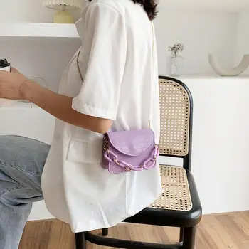 Praktinių Crossbody Krepšiai Moterų Klasikinis Nešiojamų Kūrybinės Dizaino Prabangus PU Odos Grandinės Mini Peties Rankinės Dėklas