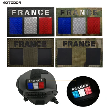 Prancūzijos Vėliava Pleistrai Emblemos Emblema IR Infraraudonųjų spindulių šviesą Atspindinčios karinės 8cm Kablys ir Kilpa Taktinis Nacionalinės Vėliavos valstybių