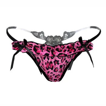 Prekės Moterims Seksualus Apatiniai 4 spalvų Leopard G String Skaidrus Tangas Moterų Sexy Kelnaitės Nėriniai Culotte Femme Seksualus apatinis Trikotažas