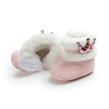 Princesė Naujagimių Bamblys Kūdikių Mergaičių Sniego Batai Rudenį, Žiemą Šilta Pliušinis Kulkšnies Batai Kalėdų Batai