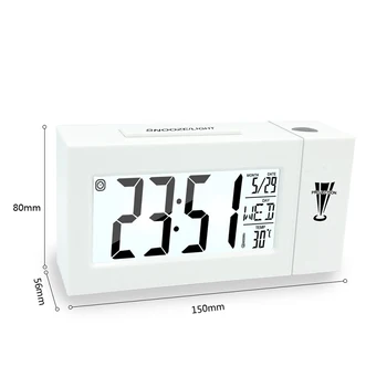 Projektorius, Skaitmeninis Laikrodis Stalinis Laikrodis Su Laiko Projekcija Multi-Funkcija Orų Kalendoriaus Laiko Žiūrėti Temperatūra