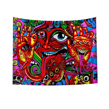 Psychedelic Arabesque Gobelenas Paslaptingas Hipių Gobelenas Abstraktus Modelis Trippy Gobelenas Fantazijos Stebuklinga Fraktalas Gobelenas