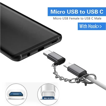 Pultelio USB Tipo C Male Micro USB Female USB C Įkrovimo Duomenų Adapteris Jungtis, skirta Nexus 5x Xiaomi 