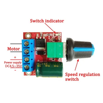 PWM nuolatinės SROVĖS Variklis Moduliu Switch Valdymo LED Dimmer, Variklio Greičio Valdiklis Modulis, Reguliuojamas Greitis Reguliavimo Kontrolė