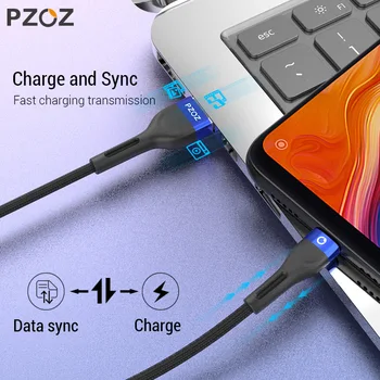 PZOZ USB C C Tipo Kabelis Greito Įkrovimo Duomenų Laidas, Kroviklis, usb-c Xiaomi Redmi pastaba 9s 7 8 9 Pro max Telefonas, USB, C Tipo-c kabelio
