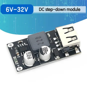 QC3.0 QC2.0 USB DC-DC Buck Konverteris Įkrovimo Žingsnis Žemyn Modulis 6-32V 9V 12V 24V Greitas Greitas Įkroviklis plokštės 3V 5V (12V