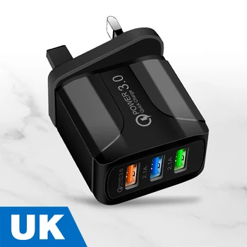 QC3.0 USB Greitas Įkroviklis, ES, JAV, UK Plug Sienos Maitinimo Adapteris Įkrovikliai Micro USB Kabelis Xiaomi 