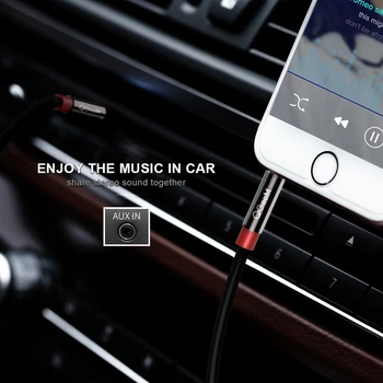 QGEEM AUX laidas automobilinis iPhone vyrų vyrų stereo garso kabelis 3.5 lizdas jack 3.5 AUX automobilių kabelis ausinių įveikti garsiakalbis